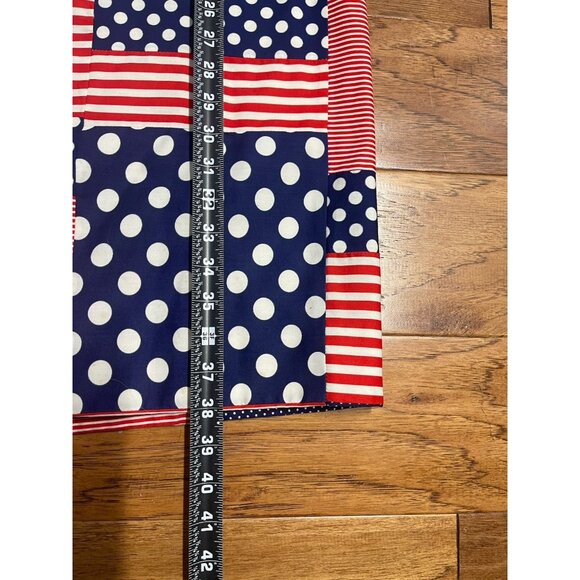 Vtg Mr HANK 70’s Patchwork Red White Blue Stripes Polka Dot Maxi Skirt OS - Picture 5 of 6